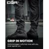 imageCQR Mens Flex Lightweight Joggers Elastic Waist Drawstring Casual Pants Tapered Fit Water Resistant Outdoor Cargo PantsSquad Black