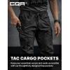 imageCQR Mens Flex Lightweight Joggers Elastic Waist Drawstring Casual Pants Tapered Fit Water Resistant Outdoor Cargo PantsSquad Black
