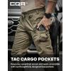 imageCQR Mens Flex Lightweight Joggers Elastic Waist Drawstring Casual Pants Tapered Fit Water Resistant Outdoor Cargo PantsSquad Soil Green