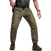 imageCQR Mens Flex Lightweight Joggers Elastic Waist Drawstring Casual Pants Tapered Fit Water Resistant Outdoor Cargo PantsSquad Soil Green
