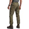 imageCQR Mens Flex Lightweight Joggers Elastic Waist Drawstring Casual Pants Tapered Fit Water Resistant Outdoor Cargo PantsSquad Soil Green