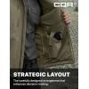 imageCQR Mens Hooded Tactical Softshell Jacket Water Resistant Fleece Lined Hoodie Winter Outdoor Hunting Hiking Rain WindOperator X Pro Soil Green