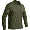 imageCQR Mens Polo Shirt Long Sleeve Tactical Shirts Outdoor UPF 50 Pique Shirt Dry Fit Lightweight Golf ShirtsFrost Essential Long Army Green