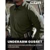 imageCQR Mens Polo Shirt Long Sleeve Tactical Shirts Outdoor UPF 50 Pique Shirt Dry Fit Lightweight Golf ShirtsFrost Essential Long Army Green