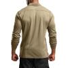 imageCQR Mens Polo Shirt Long Sleeve Tactical Shirts Outdoor UPF 50 Pique Shirt Dry Fit Lightweight Golf ShirtsFrost Essential Long Khaki