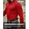 imageCQR Mens Polo Shirt Long Sleeve Tactical Shirts Outdoor UPF 50 Pique Shirt Dry Fit Lightweight Golf ShirtsFrost Essential Long Red