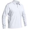 imageCQR Mens Polo Shirt Long Sleeve Tactical Shirts Outdoor UPF 50 Pique Shirt Dry Fit Lightweight Golf ShirtsFrost Essential Long White