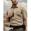 imageCQR Mens Short Sleeve Tactical Shirts UPF 50 Ripstop Military Work Shirts Breathable Button Down Outdoor Hiking ShirtJourneyman Khaki