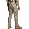 imageCQR Mens Utility Flex Cargo Pants ClassicFit Casual Stretch Work Pants Water Resistant Lightweight Tactical Hiking PantsTac Alamo Khaki