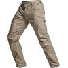 imageCQR Mens Utility Flex Cargo Pants ClassicFit Casual Stretch Work Pants Water Resistant Lightweight Tactical Hiking PantsTac Alamo Khaki