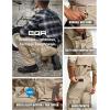 imageCQR Mens Utility Flex Cargo Pants ClassicFit Casual Stretch Work Pants Water Resistant Lightweight Tactical Hiking PantsTac Alamo Khaki