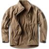 imageCQR Mens Water Resistant Tactical Softshell Jacket Fleece Lined High Neck Full Zip Wind Rain Hiking Hunting Winter OutdoorOperator X Coyote