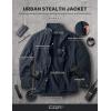 imageCQR Mens Water Resistant Tactical Softshell Jacket Fleece Lined High Neck Full Zip Wind Rain Hiking Hunting Winter OutdoorUrban Stealth Operator Navy