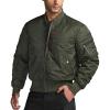 imageCQR Mens Casual Bomber Jacket Outdoor FallWinter ZipUp Windbreaker Water Resistant Padded MA1 Flight Jacket with PocketNavigator Army Green