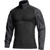 imageCQR Mens Combat Shirt Tactical 14 Zip Long Sleeve Military BDU Shirts Camo EDC Top with PocketsRaider Charcoal