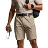 imageCQR Mens Flex Casual Cargo Shorts Lightweight Water Resistant Golf Shorts Stretch Tactical Work Shorts with MultiPocketSentinel Alamo Khaki
