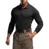 imageCQR Mens Polo Shirt Long Sleeve Tactical Shirts Outdoor UPF 50 Pique Shirt Dry Fit Lightweight Golf ShirtsFrost Essential Long Black