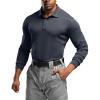 imageCQR Mens Polo Shirt Long Sleeve Tactical Shirts Outdoor UPF 50 Pique Shirt Dry Fit Lightweight Golf ShirtsFrost Essential Long Charcoal