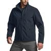 imageCQR Mens Water Resistant Tactical Softshell Jacket Fleece Lined High Neck Full Zip Wind Rain Hiking Hunting Winter OutdoorUrban Stealth Operator Navy