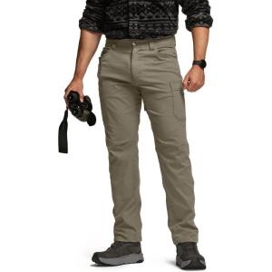 imageCQR Mens Active Flex Tactical Pants Water Resistant Lightweight Stretch Cargo Work Hiking PantsSierra Sandstorm