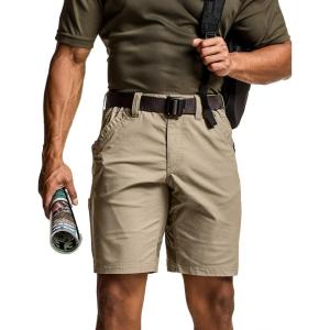 imageCQR Mens Flex Casual Cargo Shorts Lightweight Water Resistant Golf Shorts Stretch Tactical Work Shorts with MultiPocketNegotiator Alamo Khaki