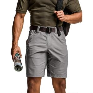 imageCQR Mens Flex Casual Cargo Shorts Lightweight Water Resistant Golf Shorts Stretch Tactical Work Shorts with MultiPocketNegotiator Stone