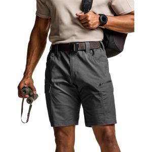 imageCQR Mens Flex Casual Cargo Shorts Lightweight Water Resistant Golf Shorts Stretch Tactical Work Shorts with MultiPocketSentinel Charcoal