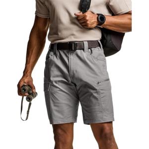 imageCQR Mens Flex Casual Cargo Shorts Lightweight Water Resistant Golf Shorts Stretch Tactical Work Shorts with MultiPocketSentinel Stone