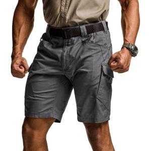 imageCQR Mens Flex Casual Cargo Shorts Lightweight Water Resistant Golf Shorts Stretch Tactical Work Shorts with MultiPocketTac Charcoal