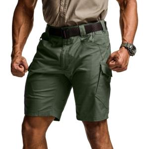 imageCQR Mens Flex Casual Cargo Shorts Lightweight Water Resistant Golf Shorts Stretch Tactical Work Shorts with MultiPocketTac Green Kelp