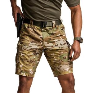 imageCQR Mens Flex Casual Cargo Shorts Lightweight Water Resistant Golf Shorts Stretch Tactical Work Shorts with MultiPocketTac Utility Camo