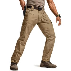 imageCQR Mens Flex Ripstop Tactical Pants Water Resistant Stretch Cargo Pants Lightweight EDC Hiking Work Pants