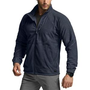 imageCQR Mens FullZip Tactical Jacket Soft Warm Military Winter Fleece Jackets Outdoor Coats with Zipper PocketsGuardian Operator Navy