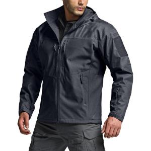 imageCQR Mens Hooded Tactical Softshell Jacket Water Resistant Fleece Lined Hoodie Winter Outdoor Hunting Hiking Rain WindModern Heather Dark Grey