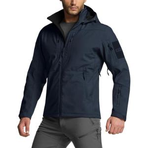 imageCQR Mens Hooded Tactical Softshell Jacket Water Resistant Fleece Lined Hoodie Winter Outdoor Hunting Hiking Rain WindOperator Jacket Operator Navy