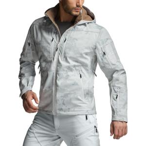 imageCQR Mens Hooded Tactical Softshell Jacket Water Resistant Fleece Lined Hoodie Winter Outdoor Hunting Hiking Rain WindOperator Print Jacket Winter Utility Camo