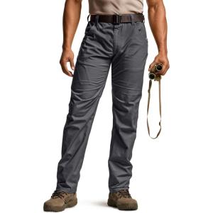 imageCQR Mens Utility Flex Cargo Pants ClassicFit Casual Stretch Work Pants Water Resistant Lightweight Tactical Hiking PantsNegotiator Charcoal
