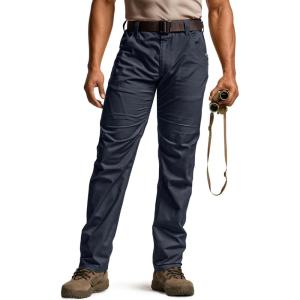 imageCQR Mens Utility Flex Cargo Pants ClassicFit Casual Stretch Work Pants Water Resistant Lightweight Tactical Hiking PantsNegotiator Operator Navy