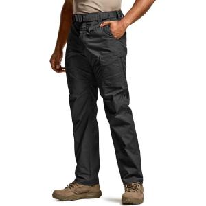 imageCQR Mens Utility Flex Cargo Pants ClassicFit Casual Stretch Work Pants Water Resistant Lightweight Tactical Hiking PantsSentinel Black