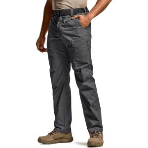 imageCQR Mens Utility Flex Cargo Pants ClassicFit Casual Stretch Work Pants Water Resistant Lightweight Tactical Hiking PantsSentinel Charcoal