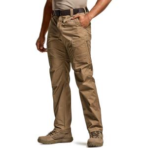 imageCQR Mens Utility Flex Cargo Pants ClassicFit Casual Stretch Work Pants Water Resistant Lightweight Tactical Hiking PantsSentinel Cougar