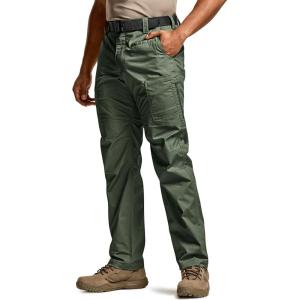 imageCQR Mens Utility Flex Cargo Pants ClassicFit Casual Stretch Work Pants Water Resistant Lightweight Tactical Hiking PantsSentinel Green Kelp