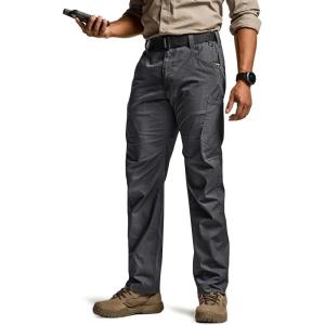 imageCQR Mens Utility Flex Cargo Pants ClassicFit Casual Stretch Work Pants Water Resistant Lightweight Tactical Hiking PantsTac Charcoal