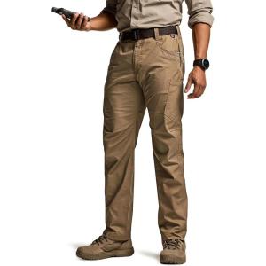 imageCQR Mens Utility Flex Cargo Pants ClassicFit Casual Stretch Work Pants Water Resistant Lightweight Tactical Hiking PantsTac Cougar