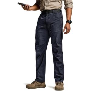 imageCQR Mens Utility Flex Cargo Pants ClassicFit Casual Stretch Work Pants Water Resistant Lightweight Tactical Hiking PantsTac Operator Navy
