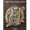 imageCQR Mens Flannel Lined Shirt Jackets Long Sleeved Rugged Plaid Cotton Brushed Suede Shirt JacketFlannel Lined Affogato