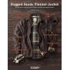imageCQR Mens Flannel Lined Shirt Jackets Long Sleeved Rugged Plaid Cotton Brushed Suede Shirt JacketFlannel Lined Aged Barrel