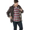imageCQR Mens Flannel Lined Shirt Jackets Long Sleeved Rugged Plaid Cotton Brushed Suede Shirt JacketFlannel Lined Calf Brown