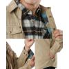 imageCQR Mens Flannel Lined Shirt Jackets Long Sleeved Rugged Plaid Cotton Brushed Suede Shirt JacketFlannel Lined Cowboy Tan