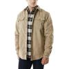 imageCQR Mens Flannel Lined Shirt Jackets Long Sleeved Rugged Plaid Cotton Brushed Suede Shirt JacketFlannel Lined Cowboy Tan